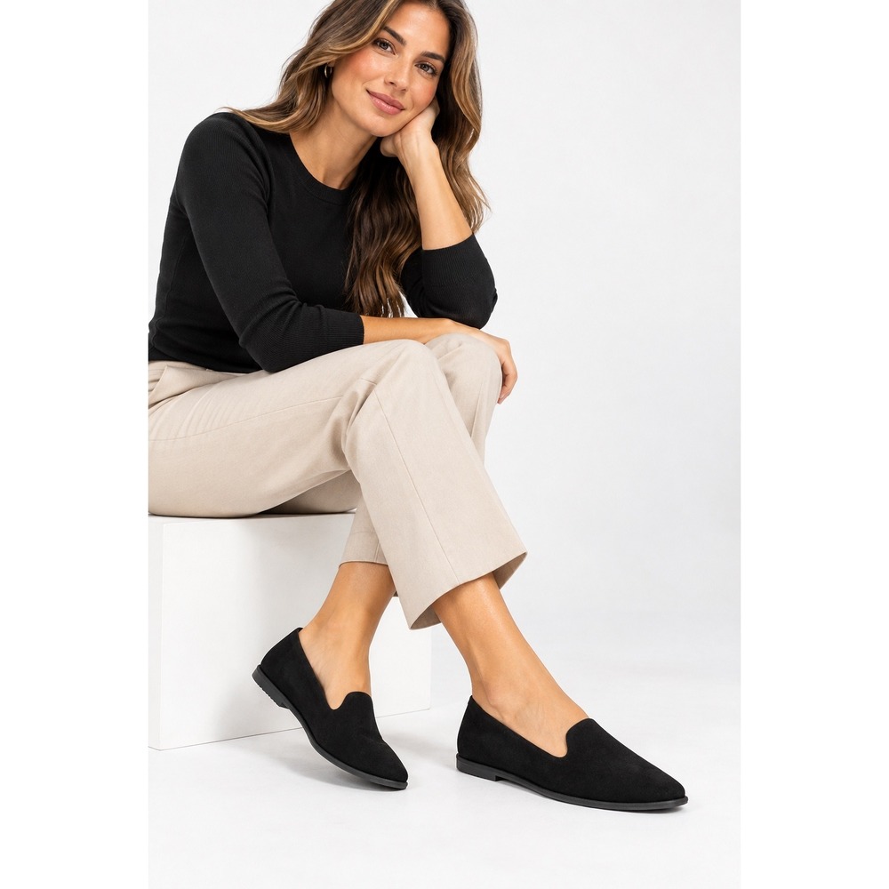Vionic Willa 2.0 Black Suede Comfort Slip-On Loafers Size 10W